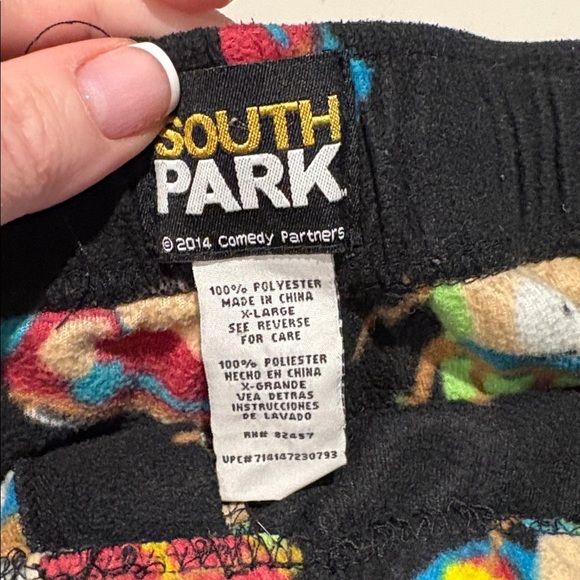 Southpark Men's Pajama Pants. Flannel. Black.  Size XL - Picture 7 of 11